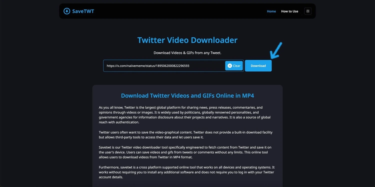 paste link on the website